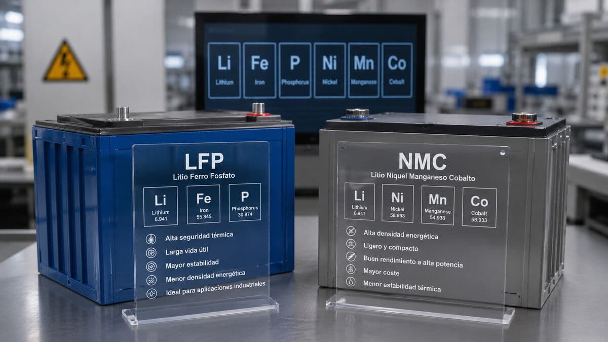 LFP vs NMC vs flujo: que tecnologia de bateria necesita tu nave industrial