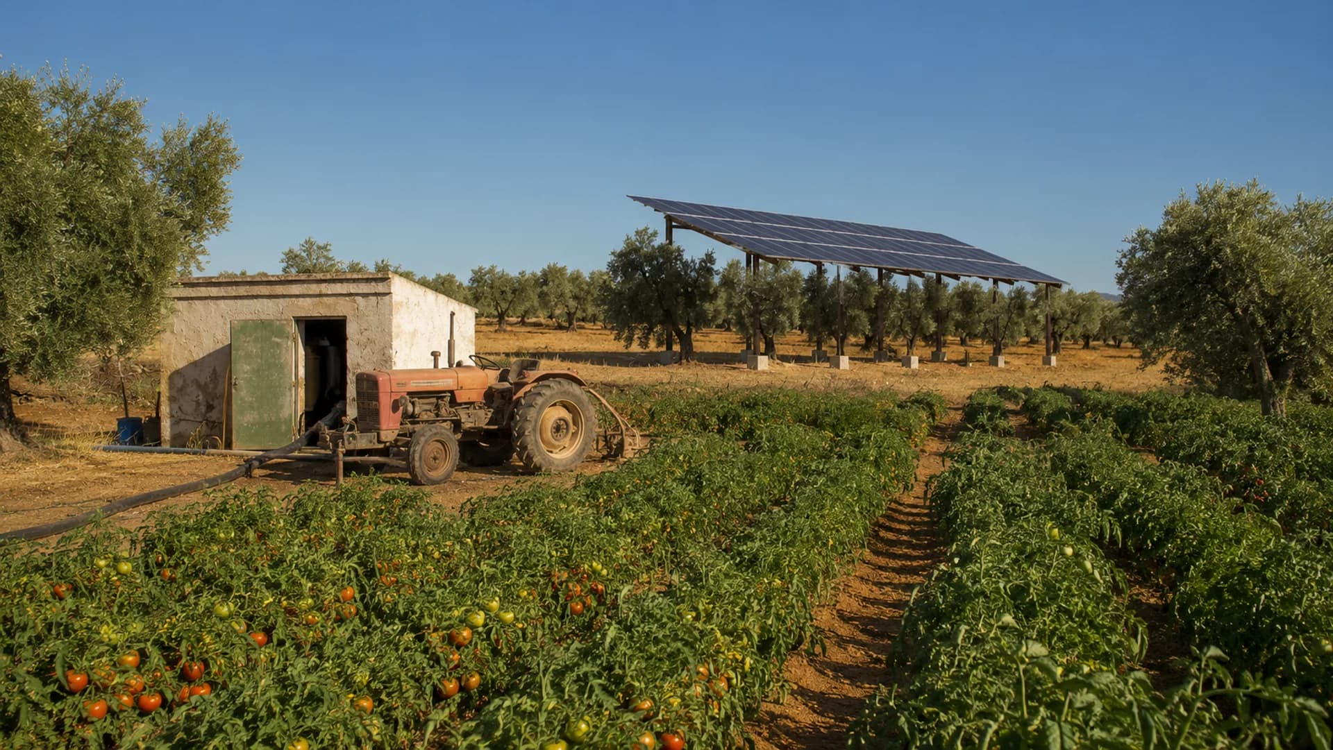 Instalación de bombeo solar fotovoltaico para riego agrícola en una finca de Extremadura